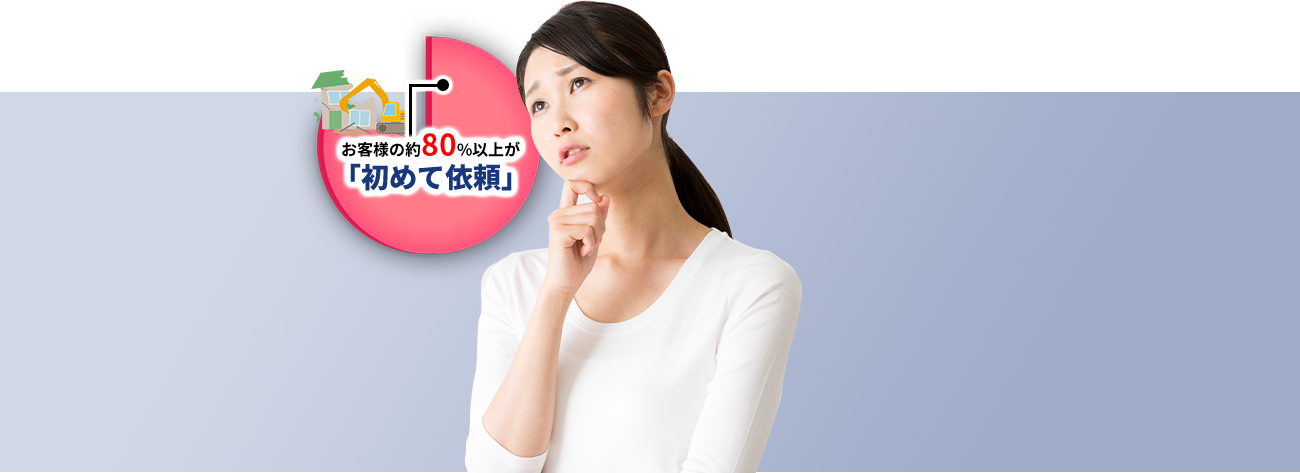 お客様の約80％以上が「初めて依頼」